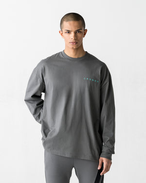 CRONOS BACK STATEMENT L/S TEE【D.GRAY】