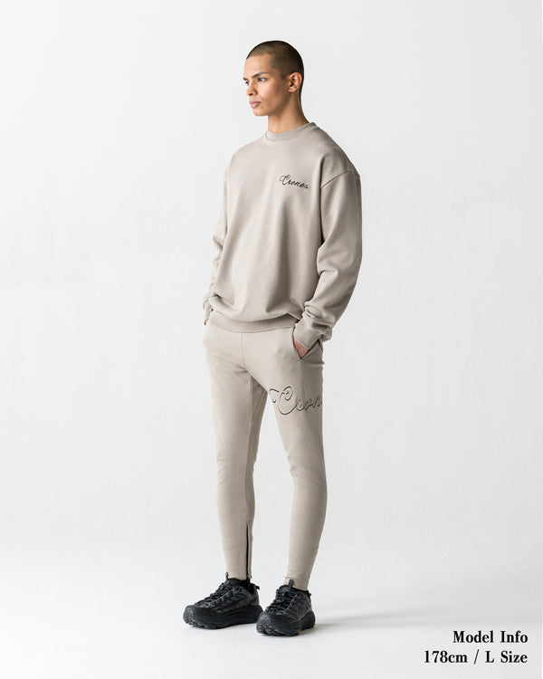 CRONOS HIGH TENSION SCRIPT SKINNY PANTS【GREIGE】