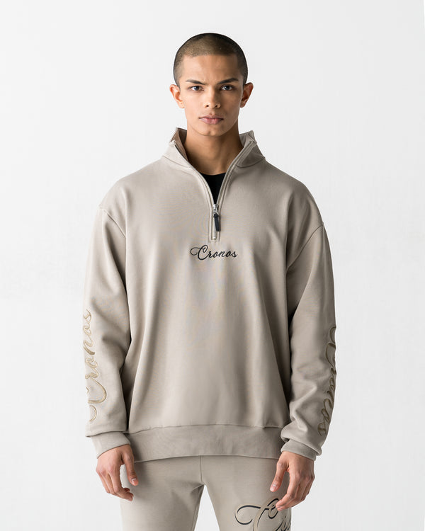 CRONOS SCRIPT HALF ZIP 【GREIGE】