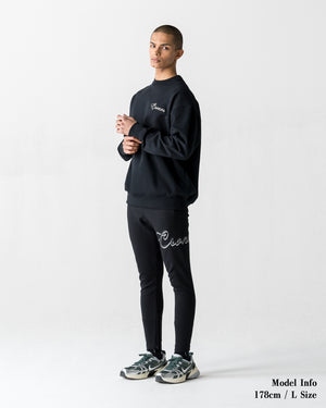 CRONOS HIGH TENSION SCRIPT SKINNY PANTS【BLACK】