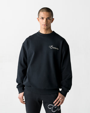 CRONOS  SCRIPT SWEAT【BLACK】