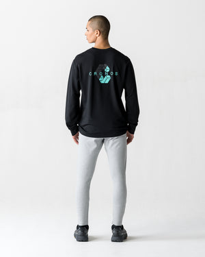 CRONOS BOLD BACK LOGO REGULARFIT T-SHIRT【BLACK×T.BLUE】