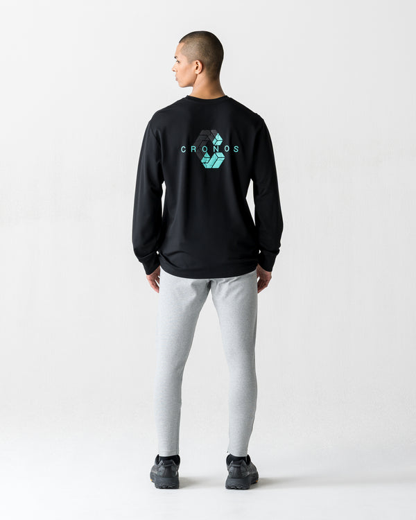 CRONOS BOLD BACK LOGO REGULARFIT T-SHIRT【BLACK×T.BLUE】