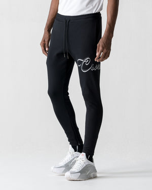 CRONOS HIGH TENSION SCRIPT SKINNY PANTS [BLACK]