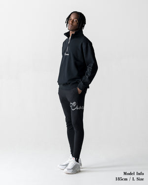 CRONOS HIGH TENSION SCRIPT SKINNY PANTS【BLACK】