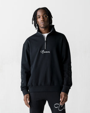 CRONOS SCRIPT HALF ZIP 【BLACK】