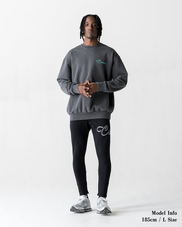 CRONOS HIGH TENSION SCRIPT SKINNY PANTS【BLACK】