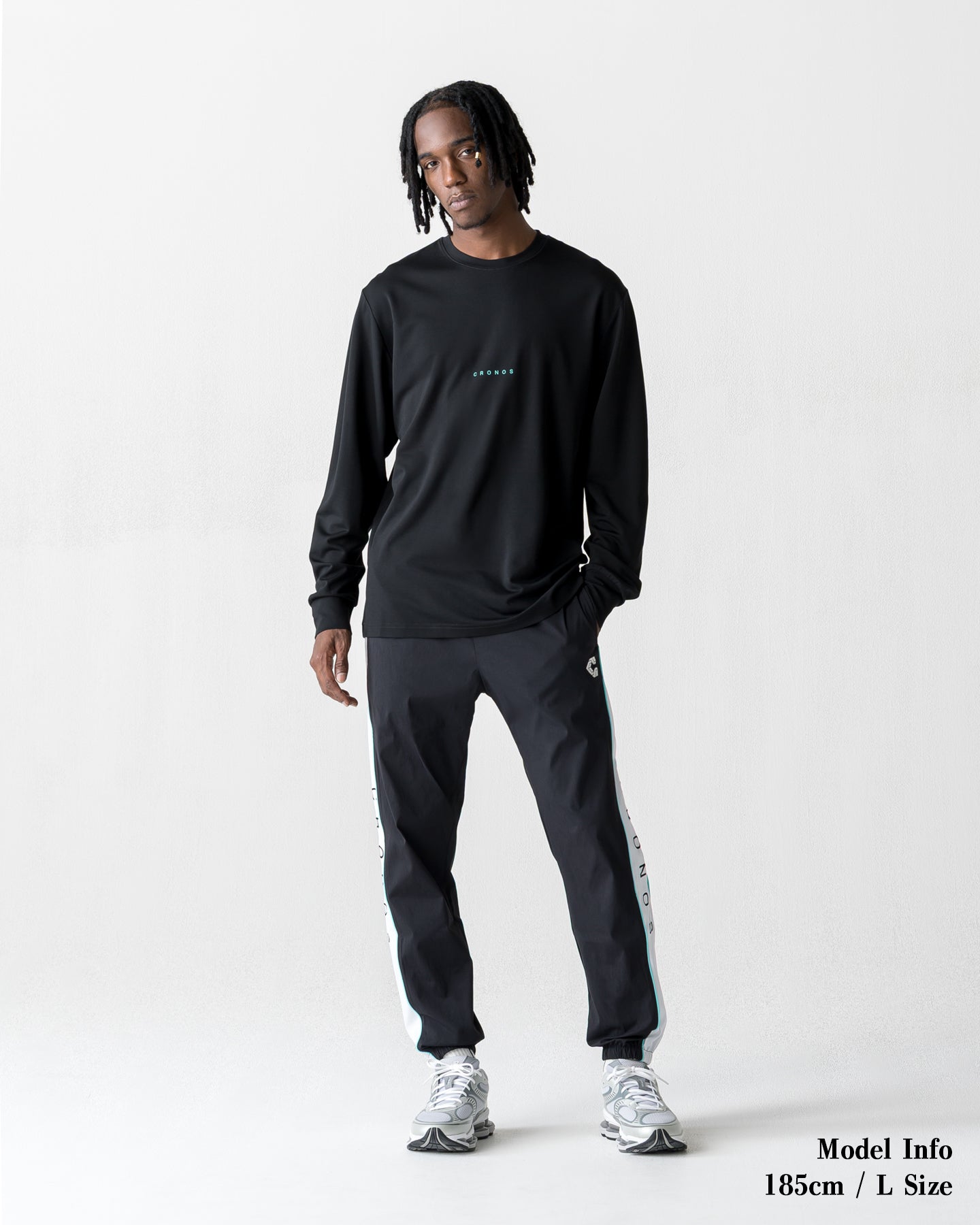 CRONOS VISION PIPING PANTS【BLACK×WHITE】