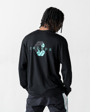 CRONOS BOLD BACK LOGO REGULARFIT T-SHIRT【BLACK×T.BLUE】