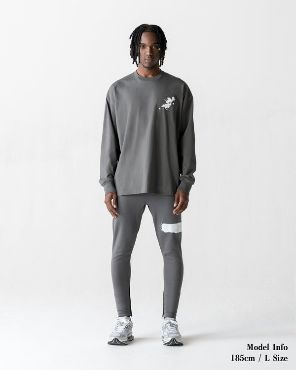 CRONOS PAINT STROKE L/S TEE【D.GRAY】