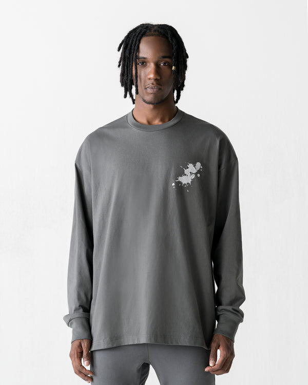 CRONOS PAINT STROKE L/S TEE【D.GRAY】
