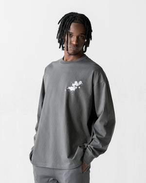 CRONOS PAINT STROKE L/S TEE【D.GRAY】