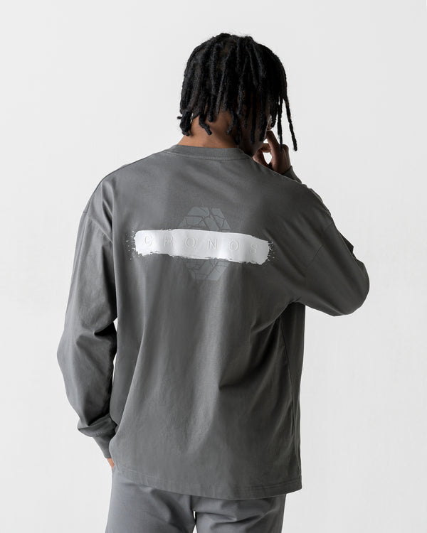 CRONOS PAINT STROKE L/S TEE【D.GRAY】