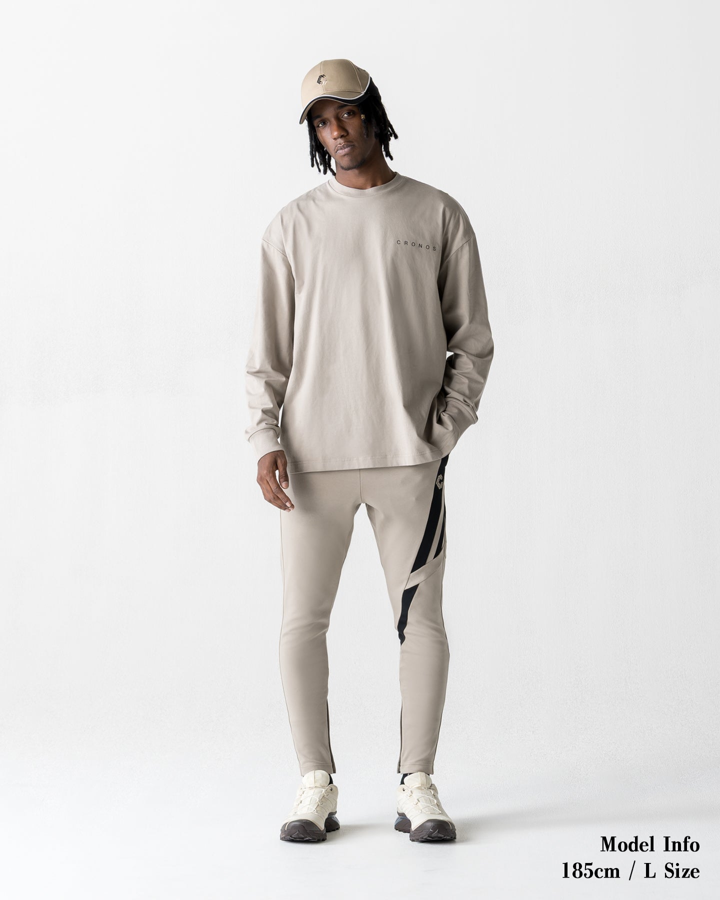 CRONOS BACK STATEMENT L/S TEE【GREIGE】