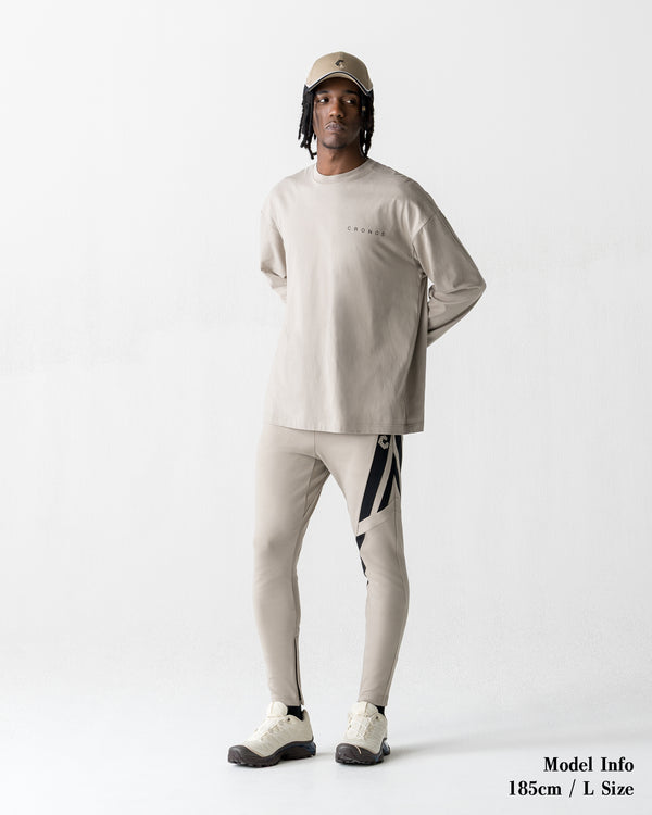 CRONOS BACK STATEMENT L/S TEE【GREIGE】