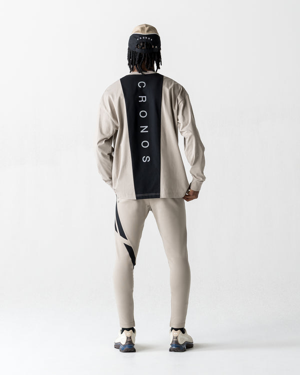 CRONOS BACK STATEMENT L/S TEE【GREIGE】