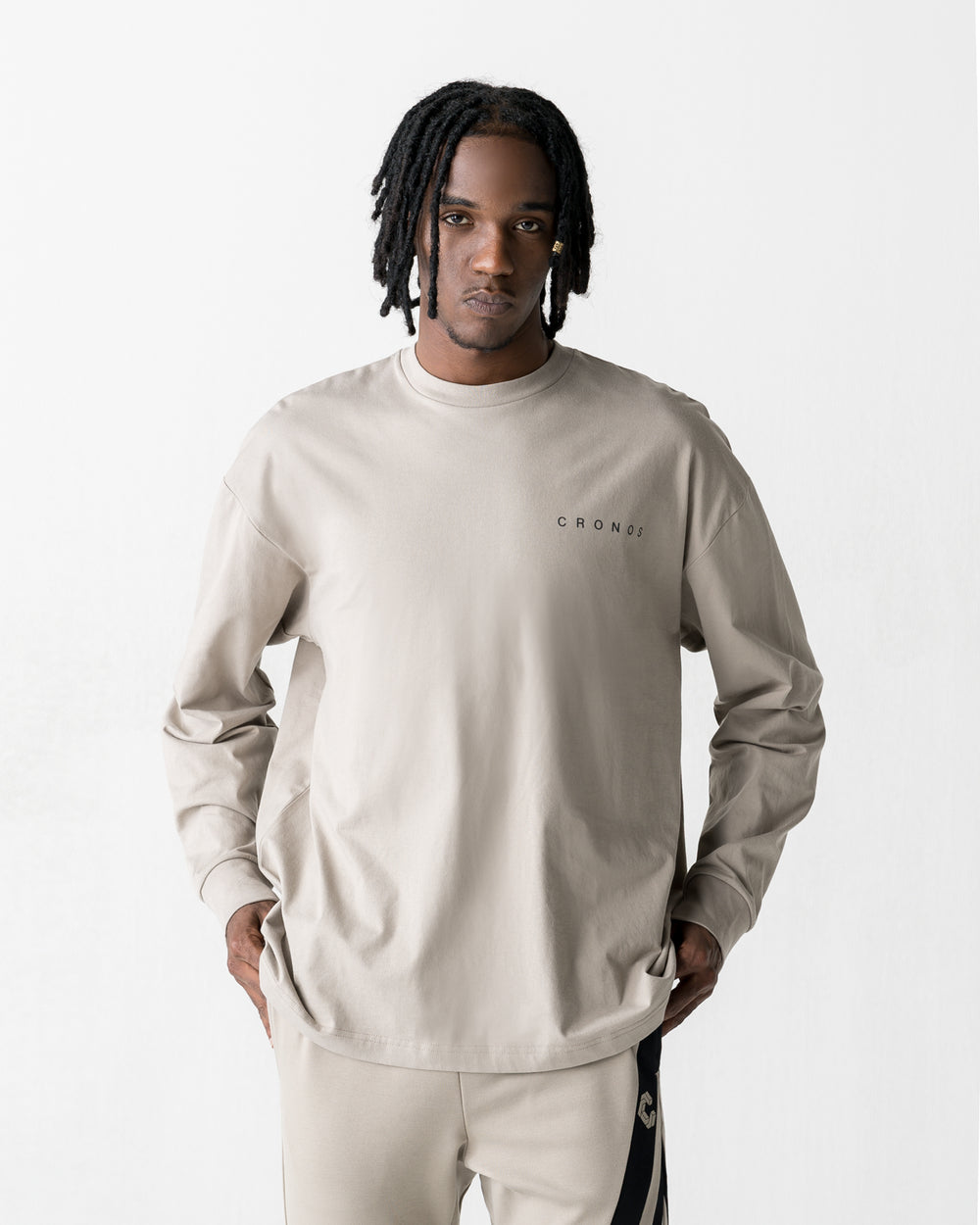 CRONOS BACK STATEMENT L/S TEE【GREIGE】