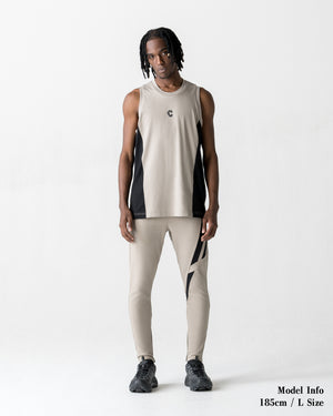 CRONOS SPLIT  LOGO SLEEVELESS【GREIGE】
