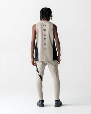 CRONOS SPLIT  LOGO SLEEVELESS【GREIGE】