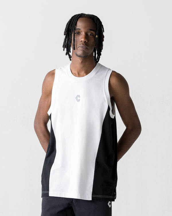 CRONOS SPLIT  LOGO SLEEVELESS【WHITE】