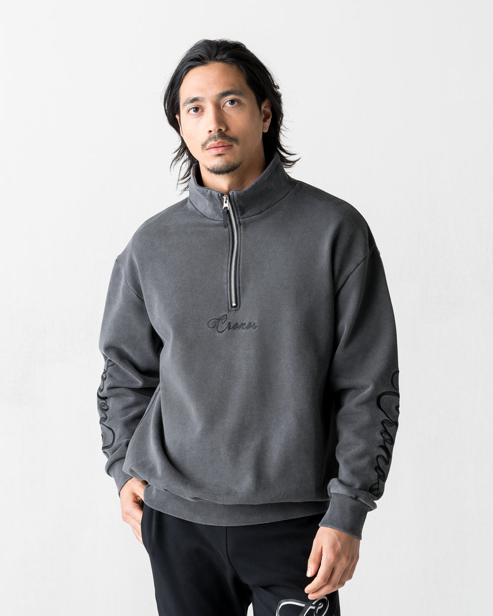 CRONOS SCRIPT HALF ZIP 【V BLACK】