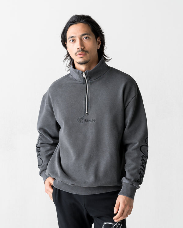 CRONOS SCRIPT HALF ZIP 【V BLACK】