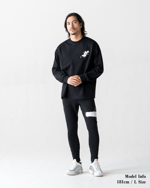 CRONOS PAINT STROKE SKINNY PANTS【BLACK】