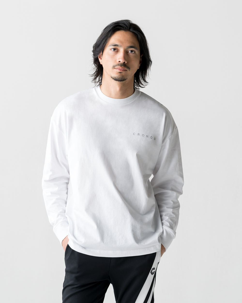 CRONOS BACK STATEMENT L/S TEE【WHITE】