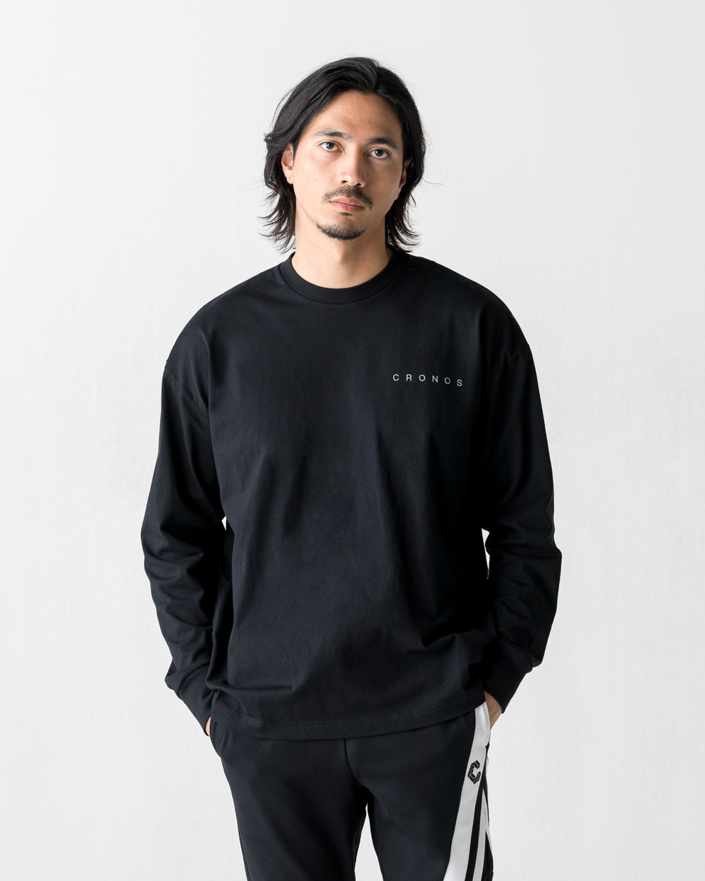 CRONOS BACK STATEMENT L/S TEE【BLACK】