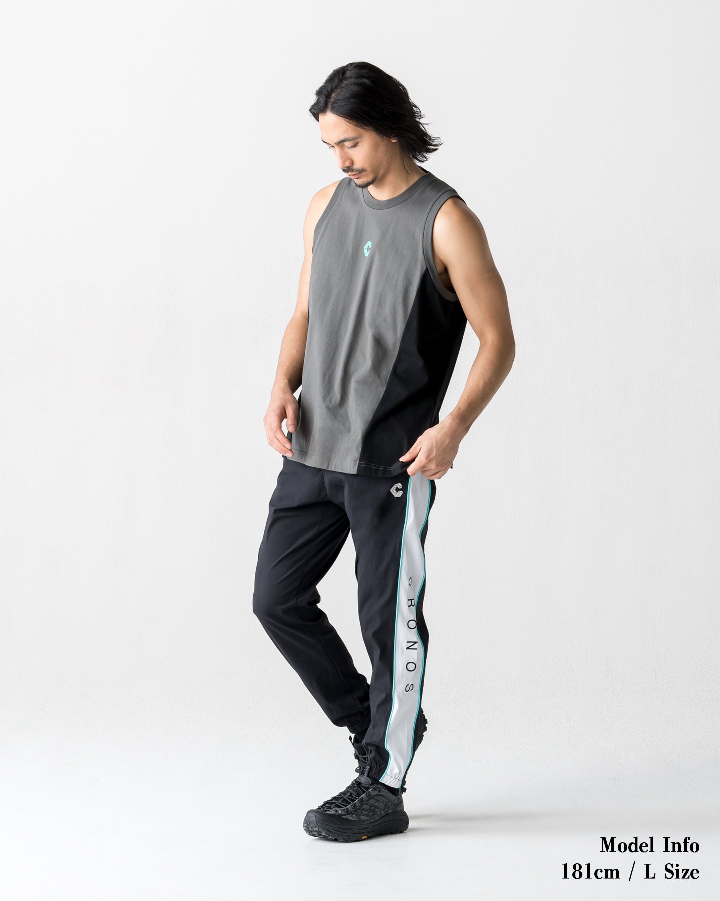 CRONOS VISION PIPING PANTS【BLACK×WHITE】