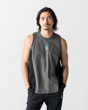 CRONOS SPLIT  LOGO SLEEVELESS【D.GRAY】