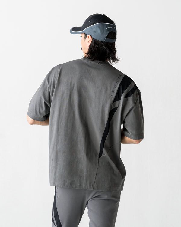 CRONOS ACTIVE FLOW OVERSIZE S/S TEE【D.GRAY】