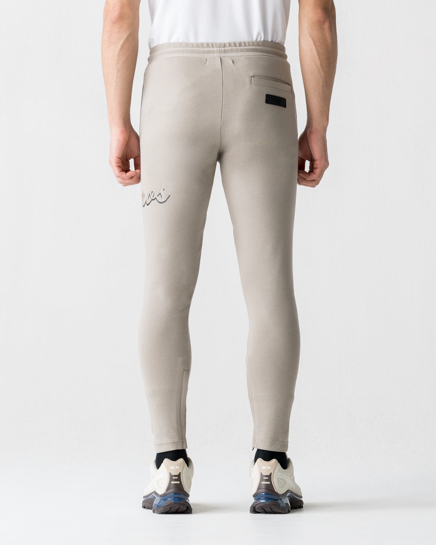 cronos スリムフィットパンツ CRONOS GEOMETRIC LINE SKINNY PANTS【BLACK】