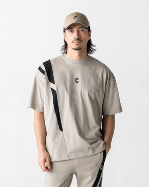 CRONOS ACTIVE FLOW OVERSIZE S/S TEE【GREIGE】