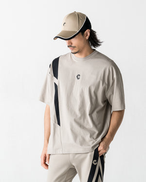 CRONOS ACTIVE FLOW OVERSIZE S/S TEE【GREIGE】