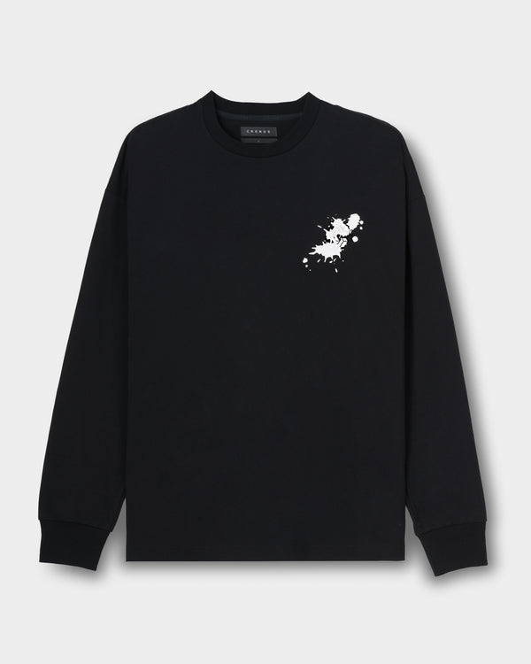 CRONOS PAINT STROKE L/S TEE【BLACK】