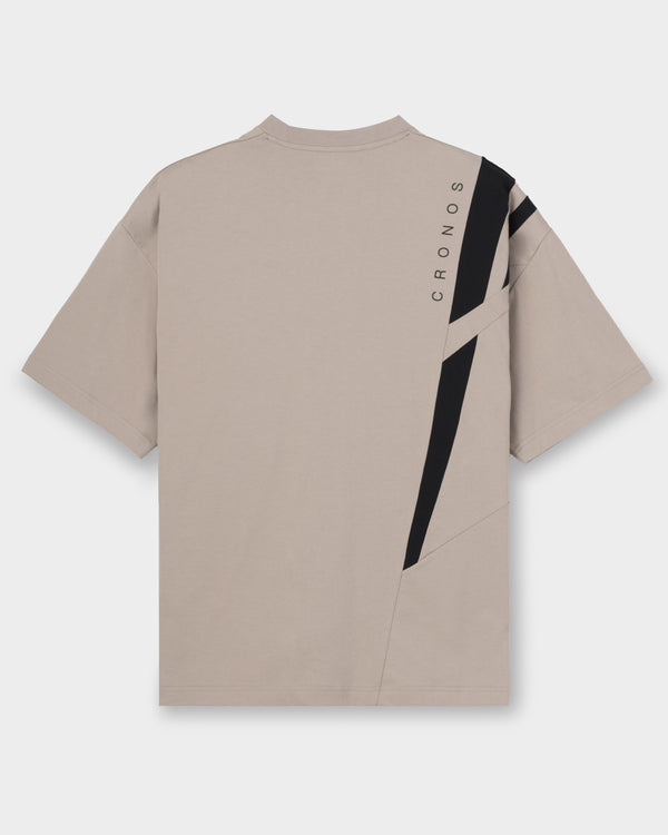 CRONOS ACTIVE FLOW OVERSIZE S/S TEE【GREIGE】
