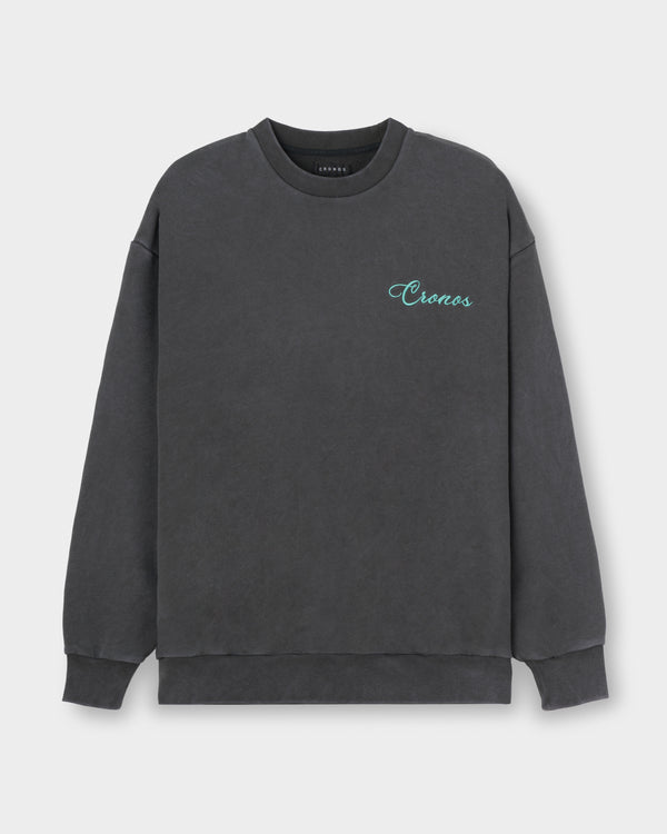 CRONOS  SCRIPT SWEAT【V BLACK】