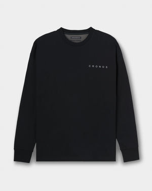 CRONOS BACK STATEMENT L/S TEE【BLACK】