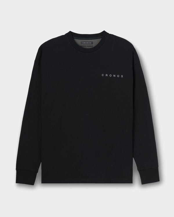 CRONOS BACK STATEMENT L/S TEE【BLACK】