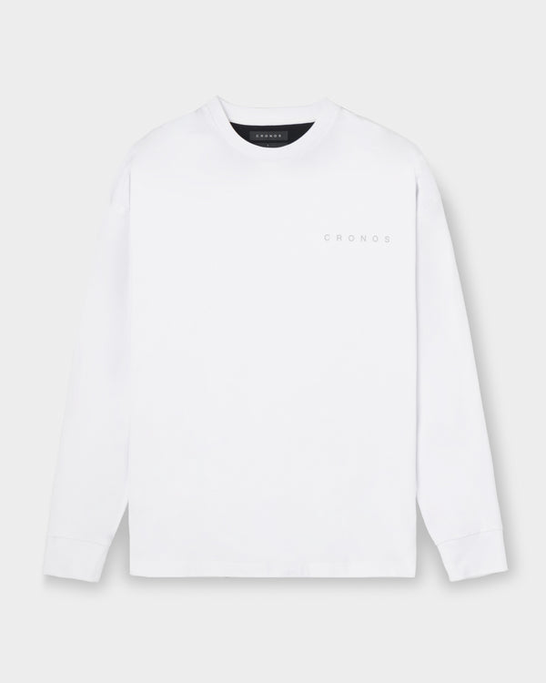 CRONOS BACK STATEMENT L/S TEE【WHITE】