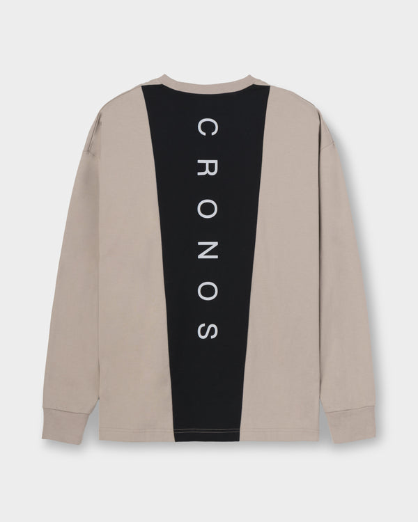 CRONOS BACK STATEMENT L/S TEE【GREIGE】