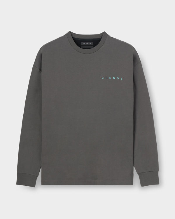 CRONOS BACK STATEMENT L/S TEE【D.GRAY】