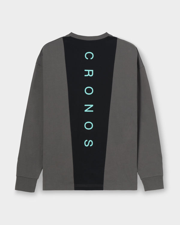 CRONOS BACK STATEMENT L/S TEE【D.GRAY】
