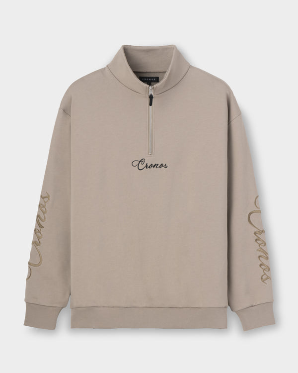 CRONOS SCRIPT HALF ZIP 【GREIGE】