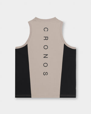CRONOS SPLIT  LOGO SLEEVELESS【GREIGE】