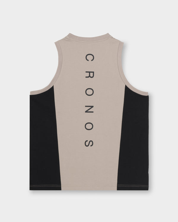 CRONOS SPLIT  LOGO SLEEVELESS【GREIGE】
