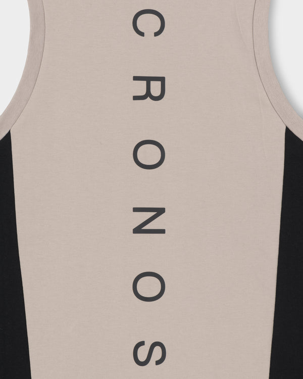 CRONOS SPLIT  LOGO SLEEVELESS【GREIGE】