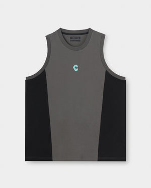 CRONOS SPLIT  LOGO SLEEVELESS【D.GRAY】