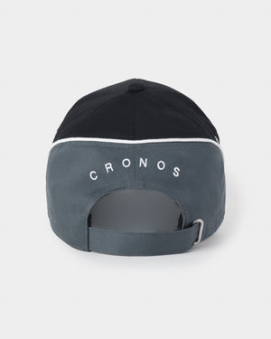 CRONOS 雙色拼接帽簷棒球帽 [黑色]